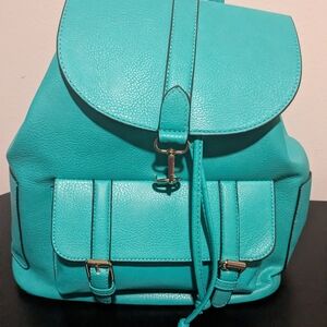 Elegant Green Vegan Leather Backpack Bag